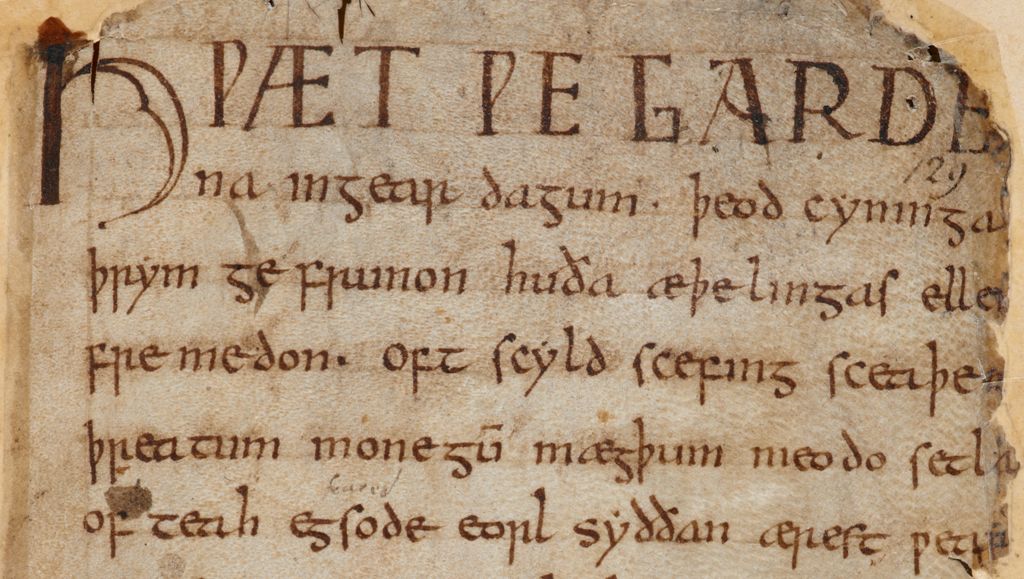 A Beowulf kezdő sorai a Nowell Codexben