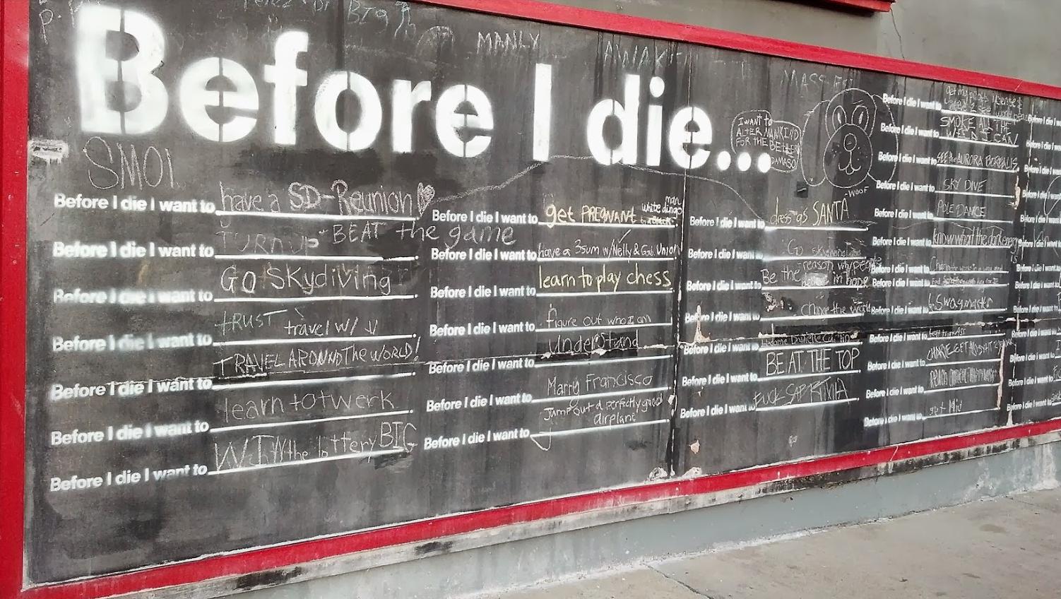 Before I die wall, Sziget, 2012