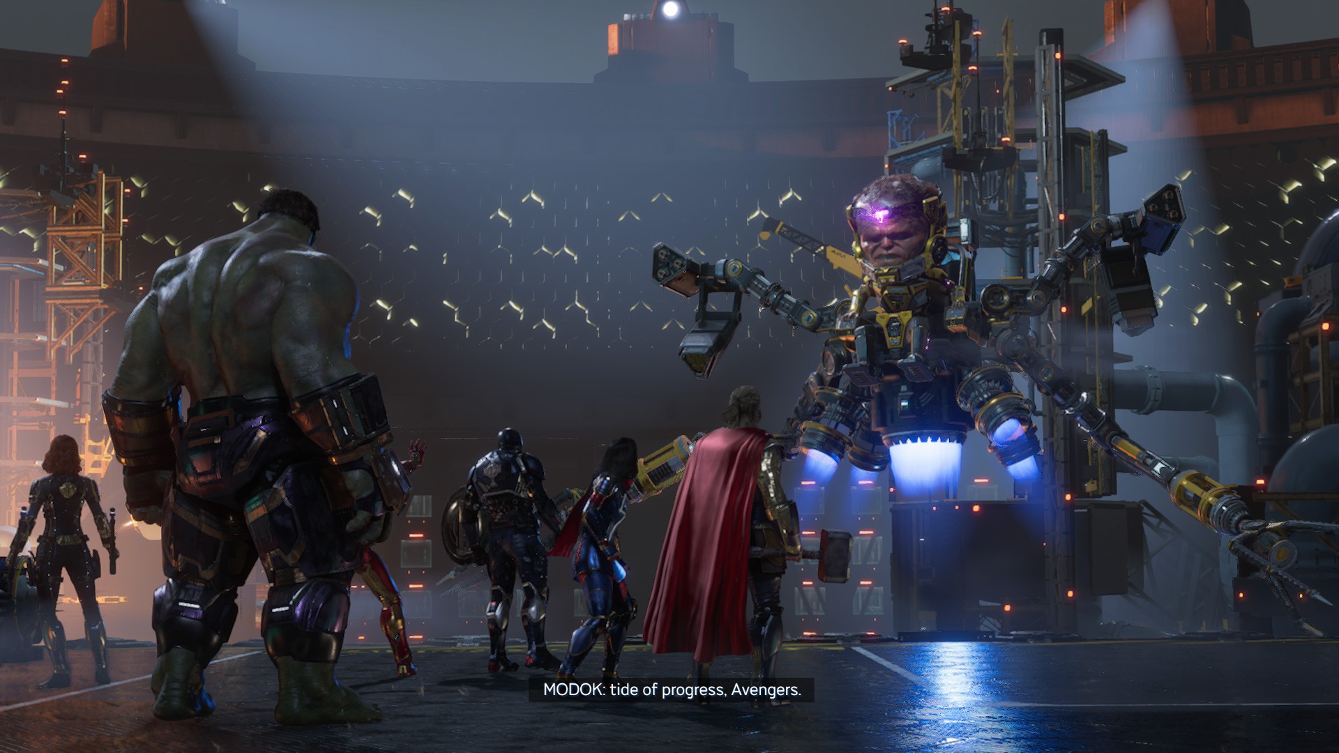 Avengers képernyőmentés, amint MODOK szerepel
